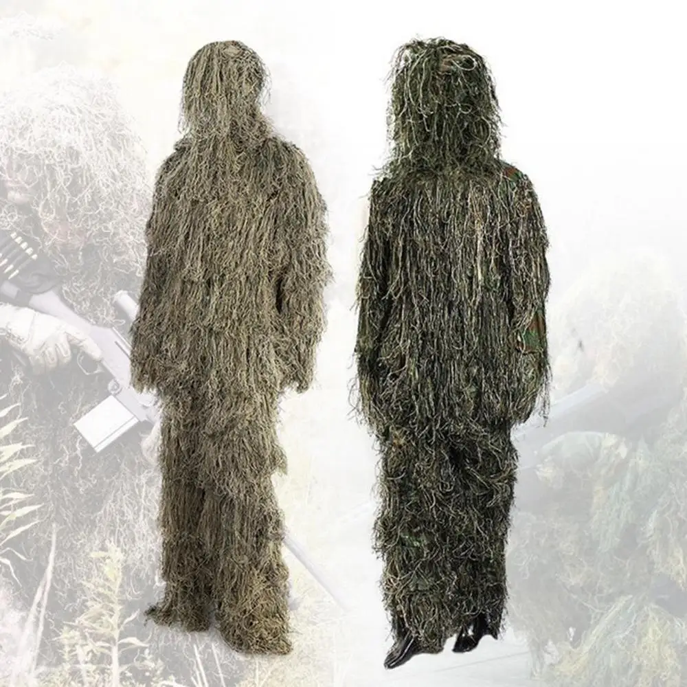Охотничий Ghillie костюм камуфляжные Костюмы Набор 3D Bionic Leaf охотничья Маскировка Униформа джунгли военный поезд одежда для охоты на открытом воздухе