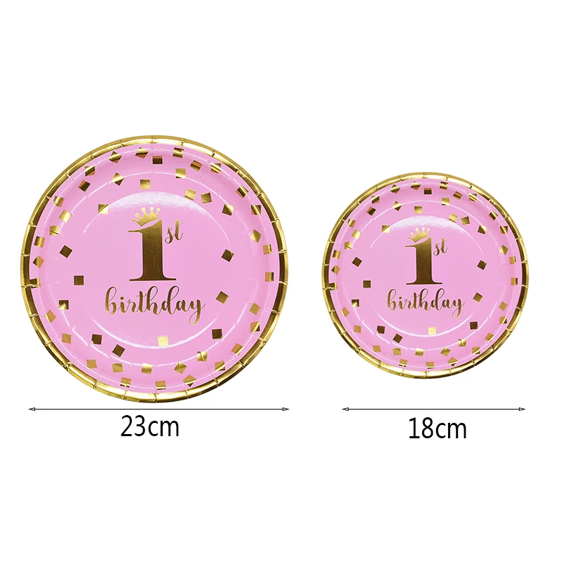 1 й мальчик/девочка день рождения декоративные принадлежности синий/розовый