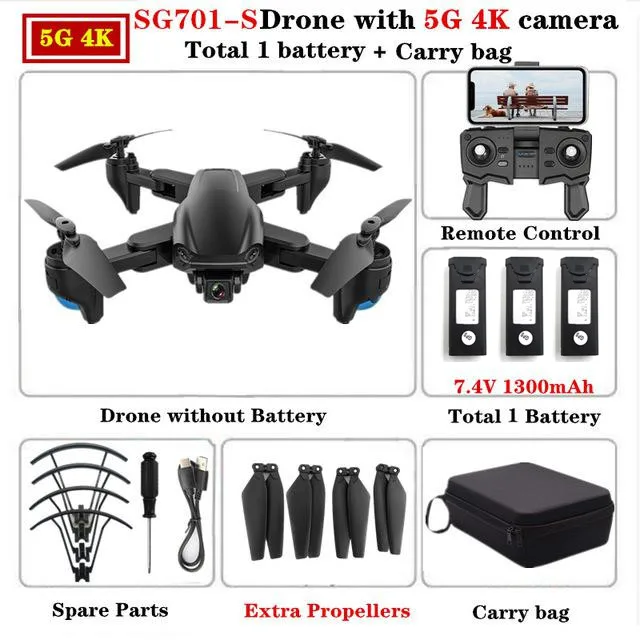

SG701-S SG701 GPS 4K RC Drone 7.4V 1300mAh Battery/Propeller/Protect Frame SG701 Drone Accessories SG701-S SG701 Blades Battery