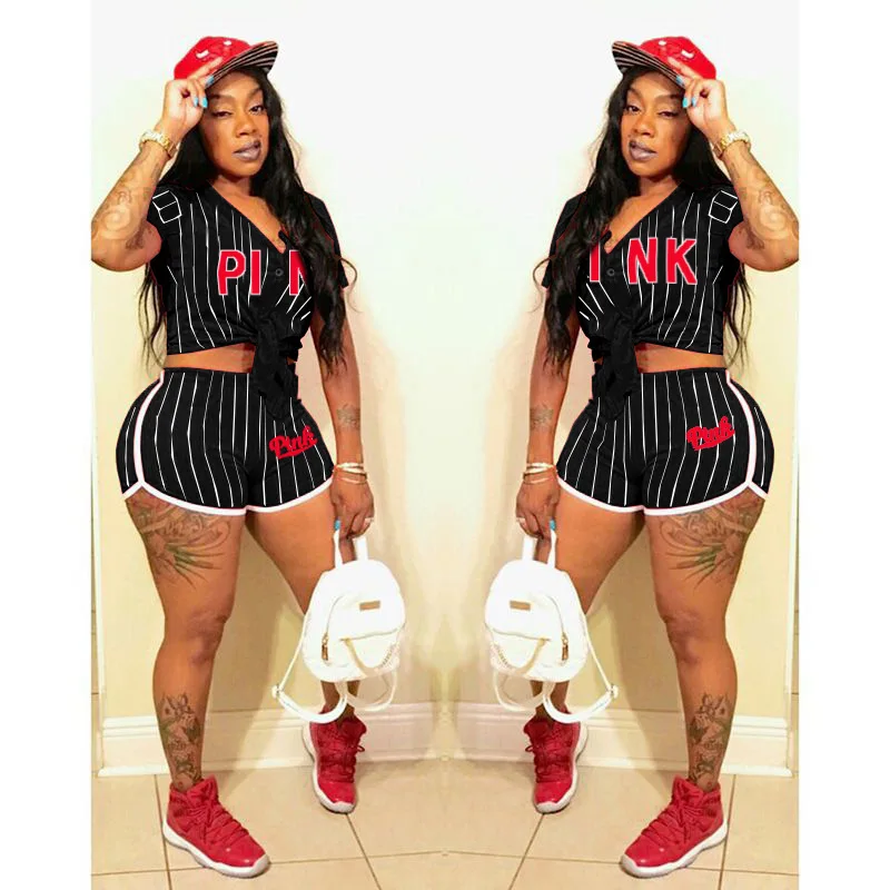 

Letter Pink 2021 Hot Sale New Design style Women Casual Clothing Sweatwear Sweet Sexy Fashion Soft Good Fabric cool soft P1086