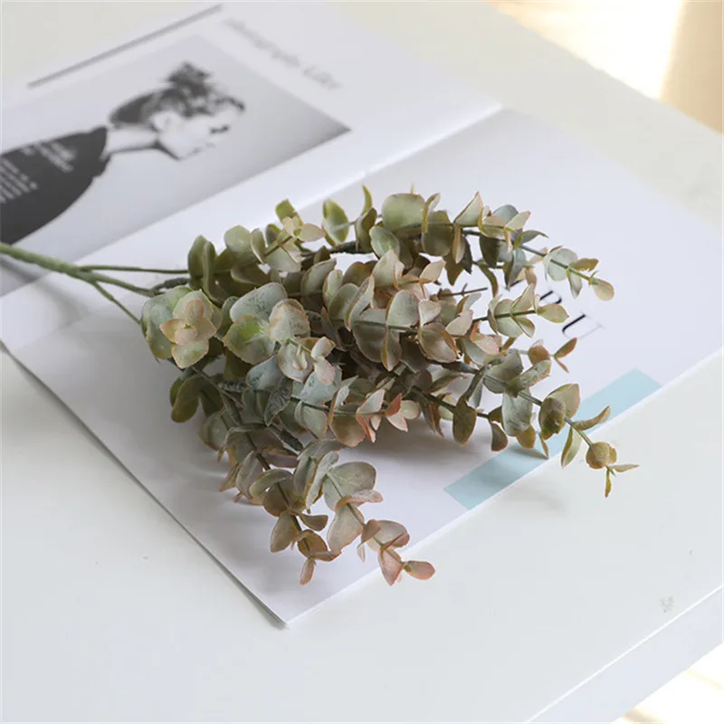 Искусственные листья филиал Ретро зеленое искусственное растение лист для