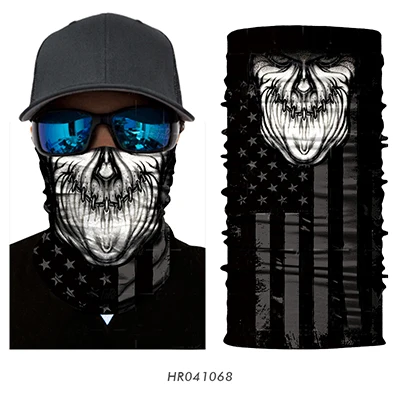 068 3D Skull Seamless Magic Neck Gaiter Skeleton Face Mask Shield Running Cycling Fishing Bike Bandana Headband Tube Scarf Men Women - Цвет: 068