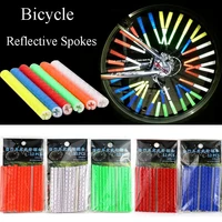 12 pcs bicycle reflective stickers wheel spokes tubes strip safety warning light reflector cycling bicycle light accessories