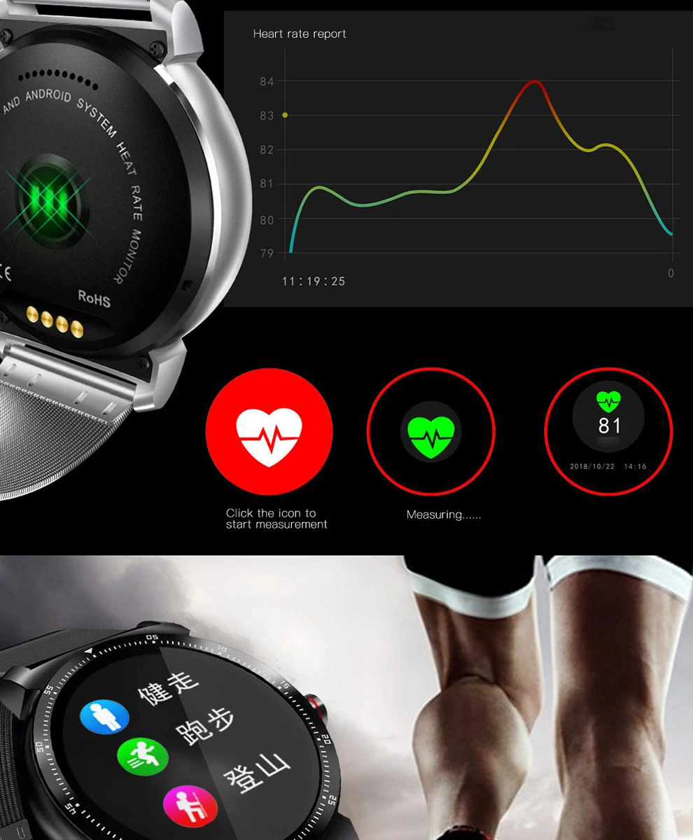 Bozlun с цветным смарт-экраном Bluetooth часы для мужчин женщин сердечного ритма сна обнаружения Спортивные часы Открытый Спорт наручные часы W32S