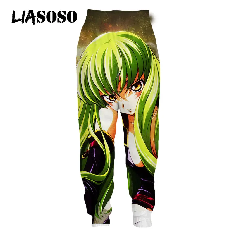 

LIASOSO Japanese Anime Pant Code Geass Kawaii Loose Fashion Sweatpants Harajuku Sweat Pants Joggers Men Women 3D Print Hip Pop