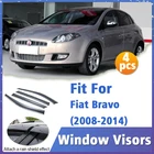 Козырек оконный для Fiat Bravo 2008-2014, 4 шт., обшивка для вентиляционных отверстий, навесы, укрытия, защита от солнца, дождя, дефлектор, автомобильные аксессуары