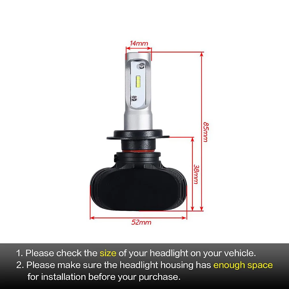 DS 2 шт. S1 Led H1 H3 H4 H7 H11 H13 9005 9006 9007 9004 фар автомобиля Автомобильная Противо-Туманная лампа 50В, 8000LM автомобильной лампы чипы CSP 6500K