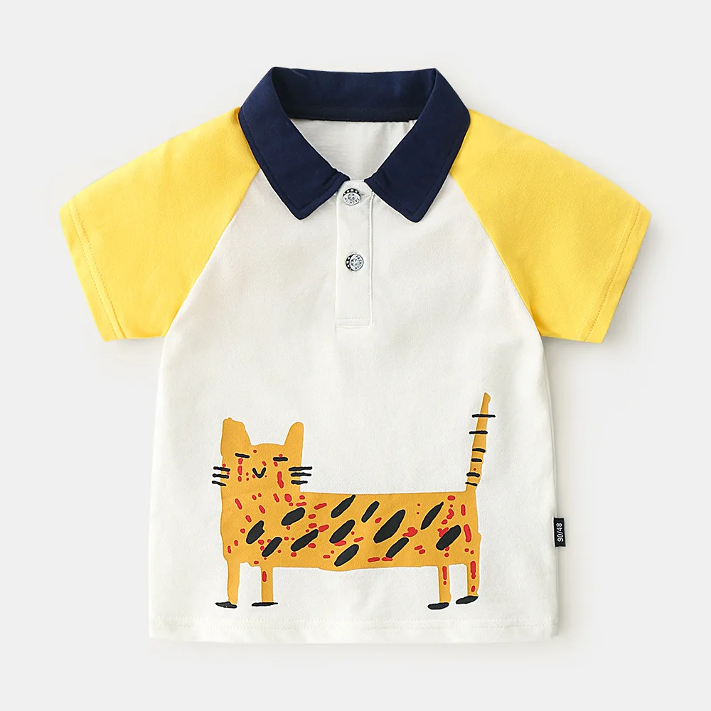 Летняя Детская рубашка поло дышащая с короткими рукавами для мальчиков рубашки