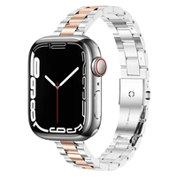 2022 steel belts watch strap for apple iwatch series 7 6 se 5 4 3 2 44 41 45 38mm stainless steel metal band bracelet watchband