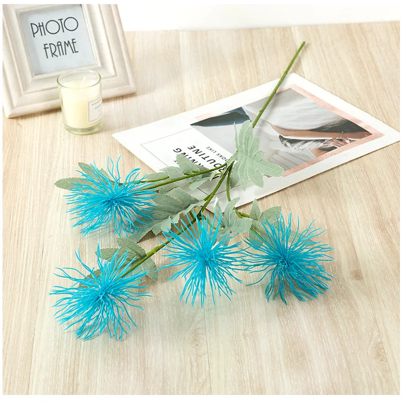 

Artificial Sea Urchin Flower 4 Heads Long Branch Simulation Crab Claw Chrysanthemum Plastic Christmas Decoration Home Decor CK37