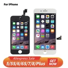 Дисплей AAA для iPhone 6, 6S, 7, 8 Plus, ЖК-экран с сенсорным дигитайзером для iPhone 5, зеркальный экран в сборе, Замена + Инструменты + чехол из ТПУ