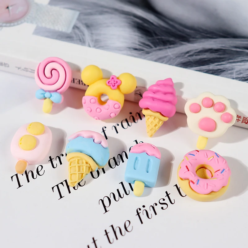 8pcs kawaii resin water bottle accessories 3d simulated food ornament refrigerator phone bottle stickers phone case accessories free global shipping