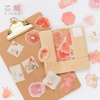 36pcs aesthetic flowers series gold blocking sticker decorate stickers scrapbooking decorative material pretty stationery