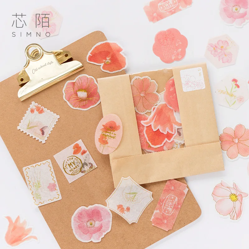 36 шт. эстетическое мягкие чехлы с изображением цветов золотистыми Стикеры