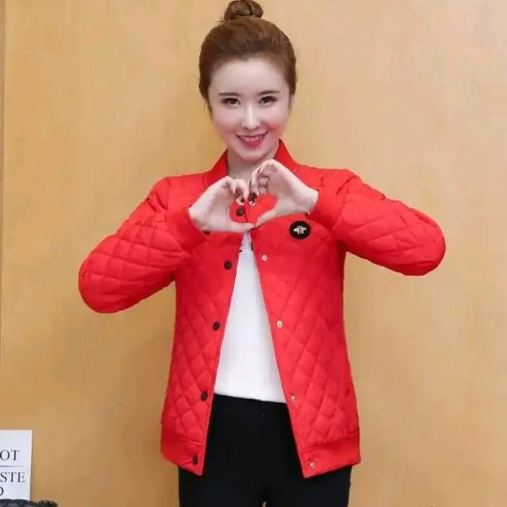 

Women's bee winter cotton quilted jacket coat female jacket short thin joker