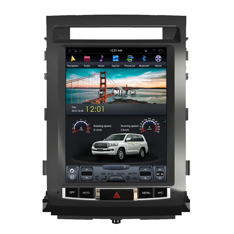 Автомобильный радиоприемник Tesla 12 1 дюйма Android аудиосвязь Sat Nav для Toyota Land Cruiser 200 LC200