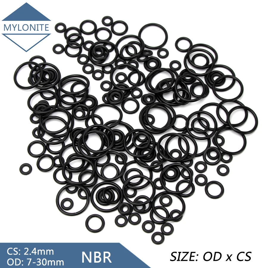 

20pcs NBR Nitrile Rubber Sealing O-ring Gasket Replacement Seal O ring OD7mm-30mm CS2.4mm Black Ring Washer DIY Accessories S65