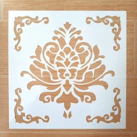 diy painting 3030cm vintage flower pattern layering stencils template for tile wall floor furniture fabric painting decorative
