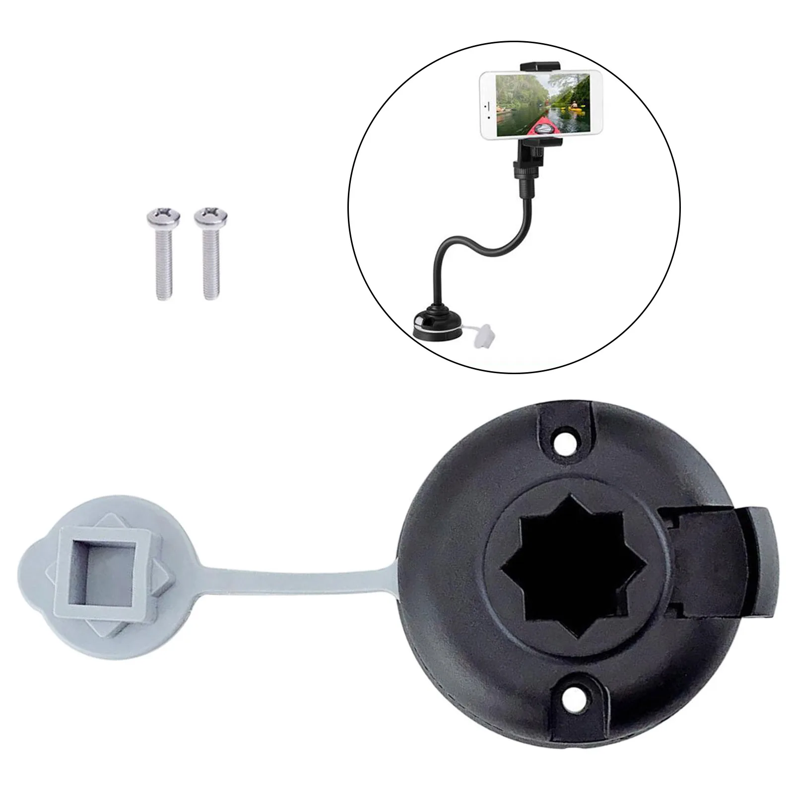 

Kayak Nylon Fishing Rod Holder Round Shape Mount Base Support Corrosion Proof Fishing Kit Accessory Kayak Black