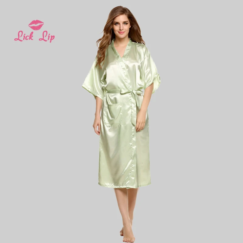 Халат-кимоно Женский Шелковый атласный 10 цветов | Женская одежда