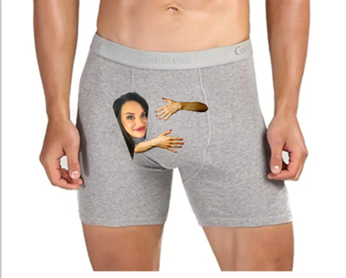 Custom Face Men Print Boxer Briefs Personalized Customize Photo Funny Slogan Husband stocking stuffer for him valentines gifts | Дом и сад