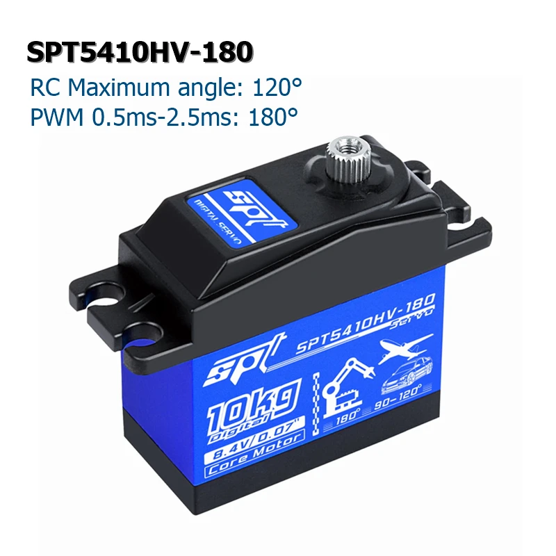 

SPT SPT5410HV-180 10KG High Voltage Metal gear Digital Servo for fixed-wing airplane / Drift Car