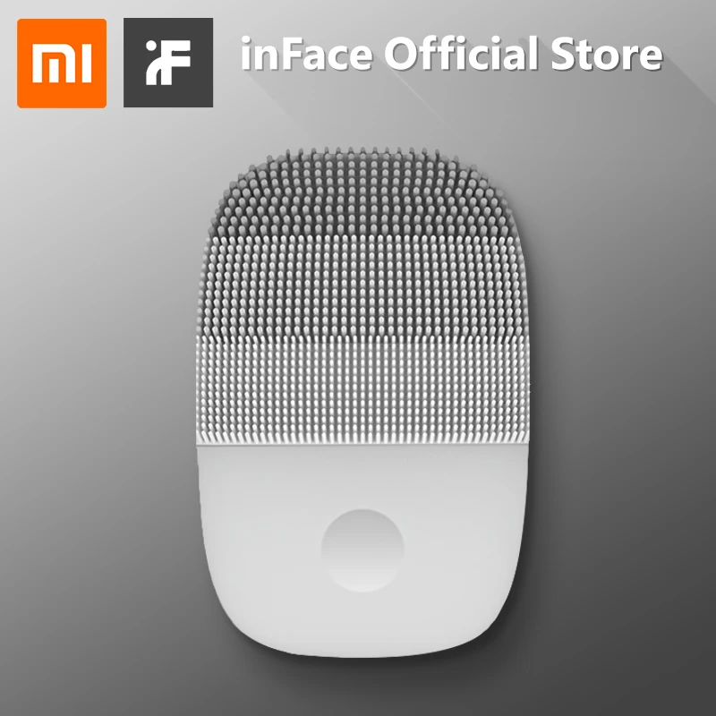 Gray InFace официальная щетка для чистки лица Mijia глубокое очищение лица водонепроницаемый силиконовый электрический Соник для очистки Xiaomi цепь поставки - Цвет: Gray