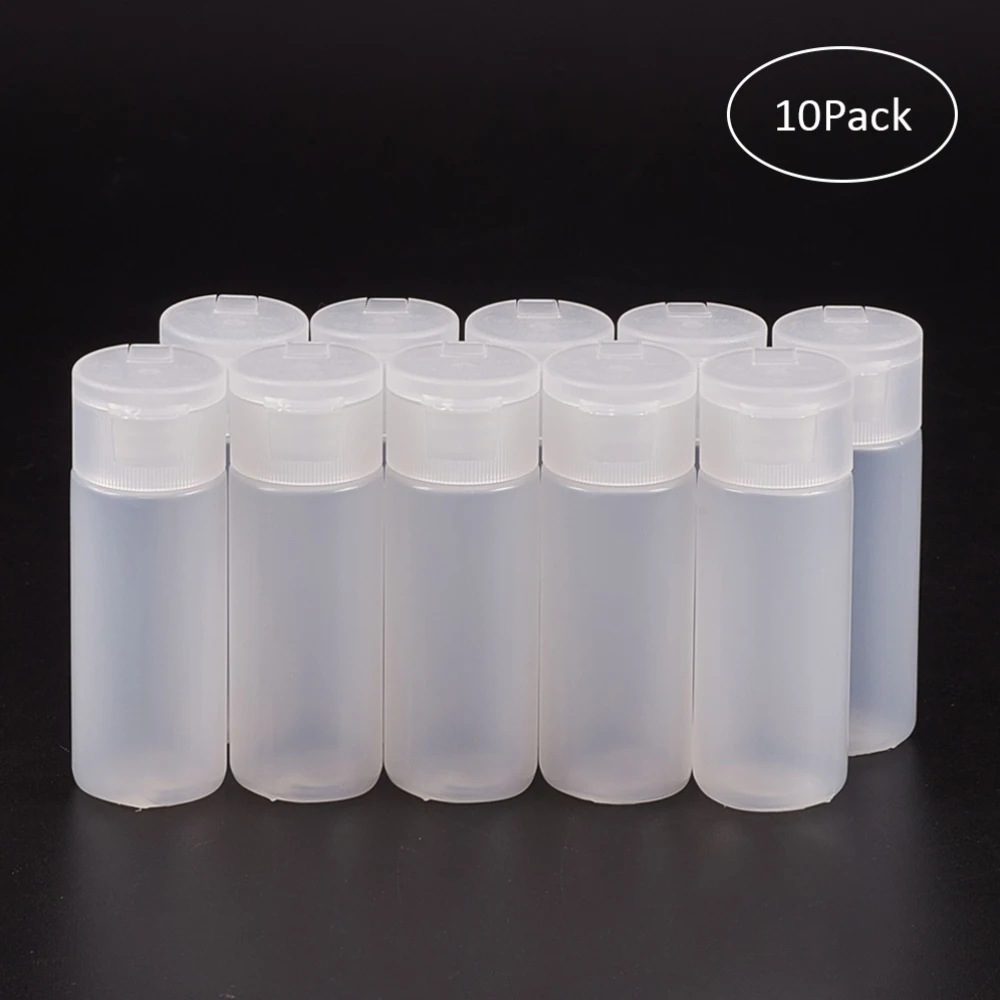10 шт. прозрачные переносные пластиковые бутылочки с откидной крышкой