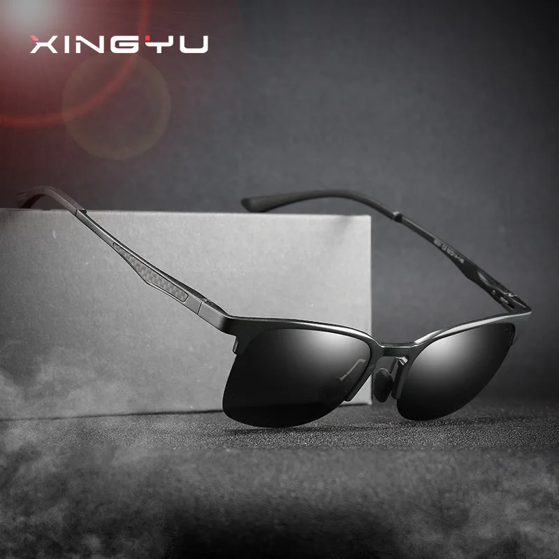 

Full aluminium magnesium frame sunglasses for men women color film carbon semi frame sunglasses for men vintage metal frame