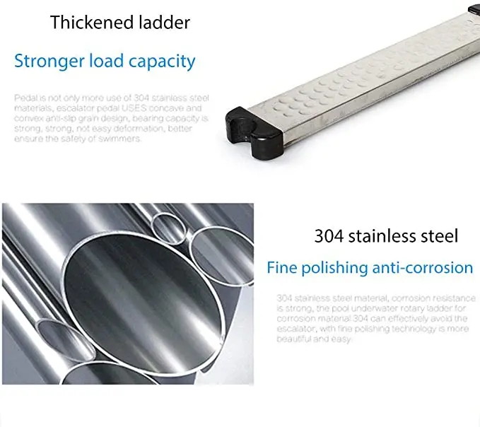 

Stainless Steel Pool Ladder Step Nonslip Swimming Pool Ladder Pedal Stainless Steel Ladder Step Replacement for Swimming Pool