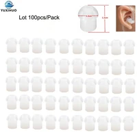 100pcs walkie talkie acoustic coil air tube silicone in ear earbuds mushroom eartip ear bud replacement radio earpiece headset