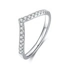 Женское Обручальное кольцо с муассанитом VVS1, серебро 925 пробы, V-образный вырез, D-образный Цвет, 1,5 мм