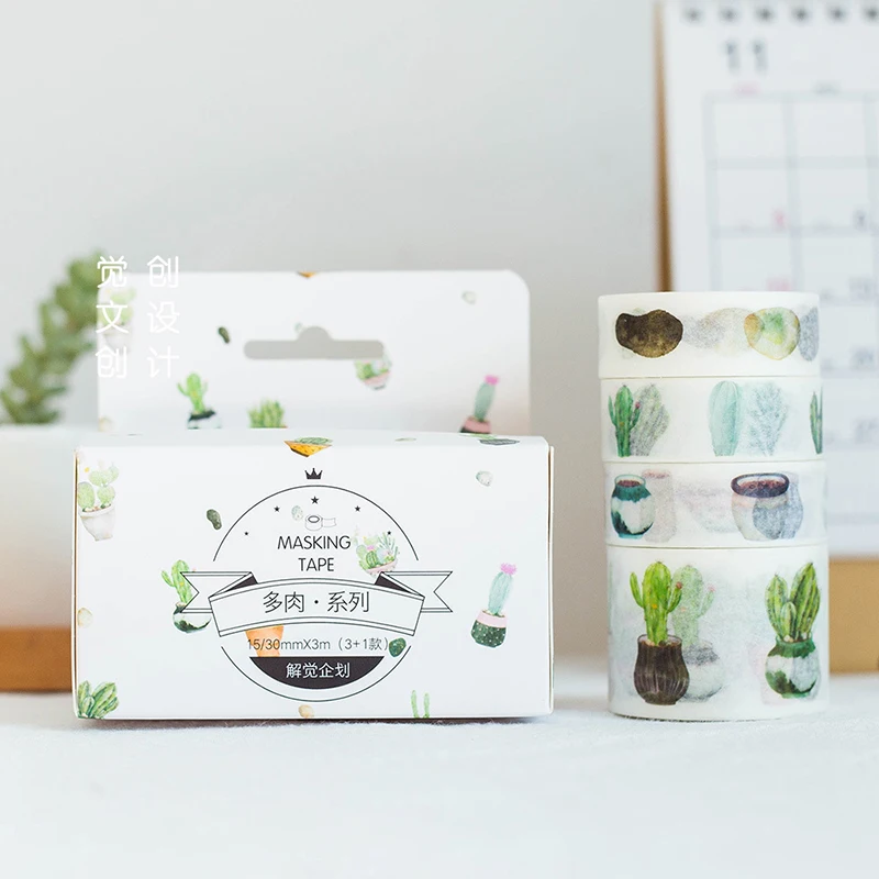 4 шт./лот Сакура цветы декоративная лента растения широкая васи японская бумага