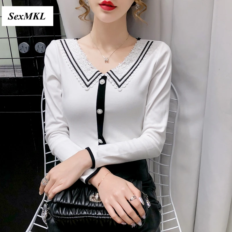 Женские Элегантные повседневные белые футболки 2020 модные черные красные женские