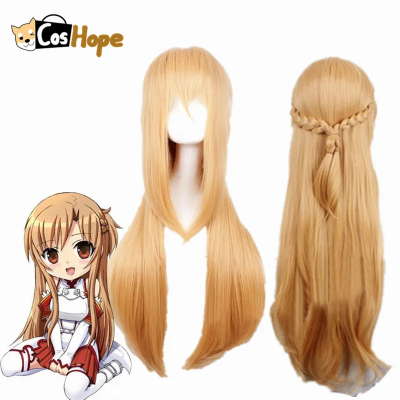 Парик Asuna Yuuki для косплей длинные прямые термостойкие синтетические
