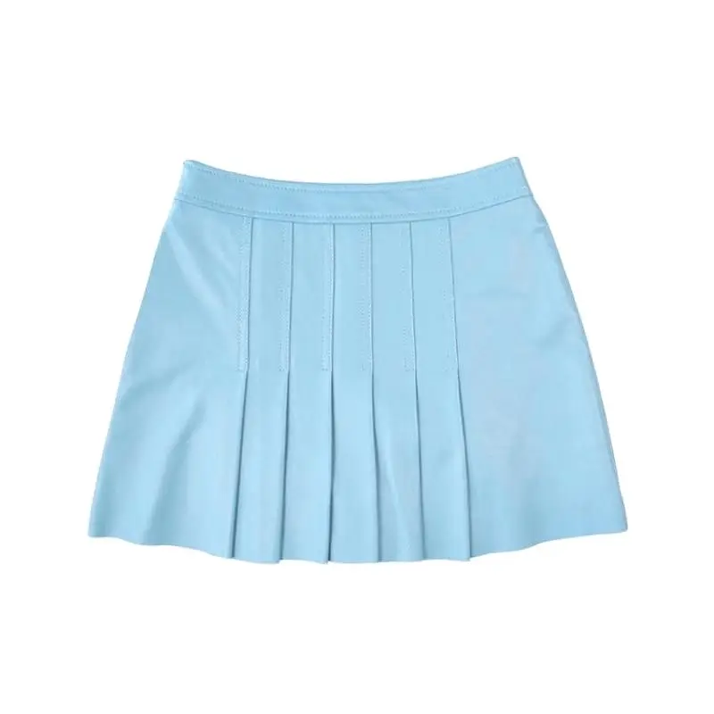 Осень овечья шкура высокого качества из натуральной кожи юбка с высокой талией