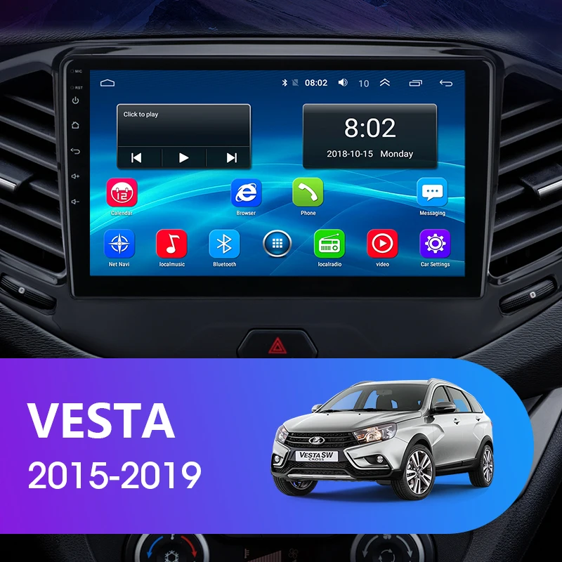 2Din 4G 2 ГБ+ 32 ГБ Android 8,1 Автомобильный мультимедийный видео плеер для Lada VESTA- аудиосистема навигация gps 2.5D+ ips 2 Din