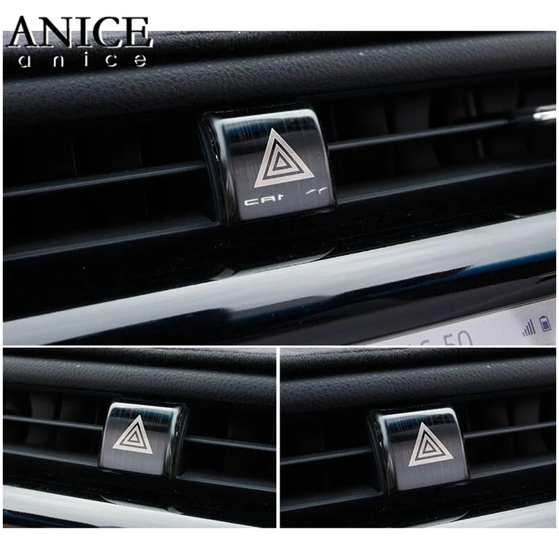 

stainless steel Center Control Safety warning button trim fit For toyota Camry 2018-2019