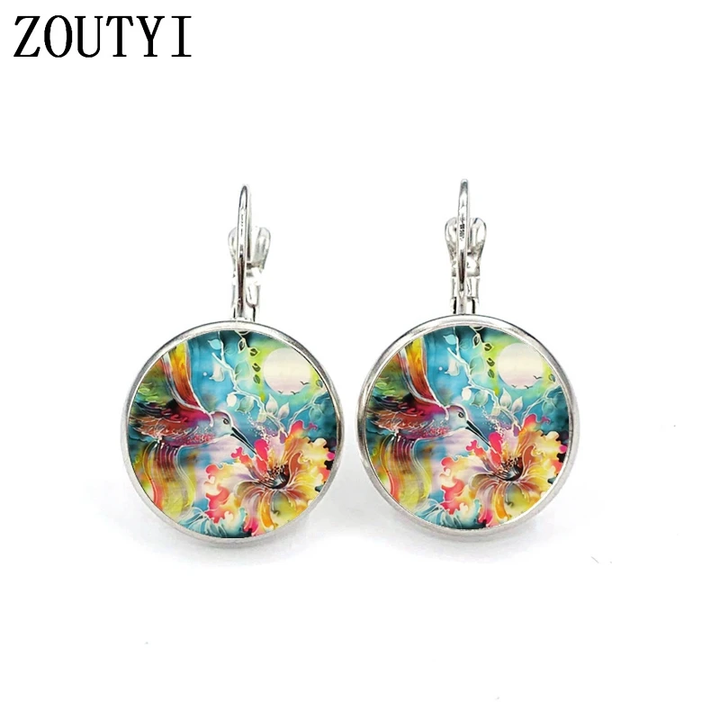 Новый/гламурный классический цветок Колибри фото выпуклые стеклянные