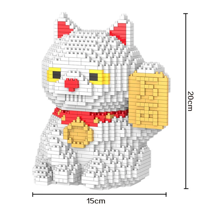 HC 9028 1616 шт Фортуна кошка мультфильм Сделай Сам магические строительные блоки