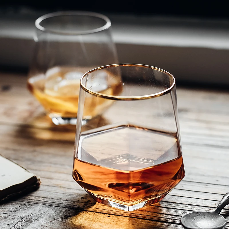 Стакан для виски шестиугольный Алмазный бокал вина восьмиугольный стакан с