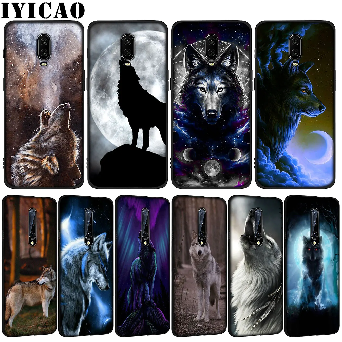 Волк мягкий из термопластика Черный силиконовый чехол для телефона OnePlus 7T 7 Pro 6 6T