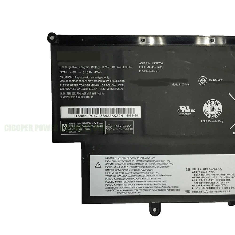 Оригинальный аккумулятор для ноутбука CP 45N1706 45N1705 45N1707 45N1704 14 8 В 47 Втч Yoga S1 120 S240