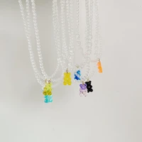 candy color gummy mini bear necklace for women christmas gifts crystal pearl beads necklaces jewelry diy femme bijoux %d1%87%d0%be%d0%ba%d0%b5%d1%80