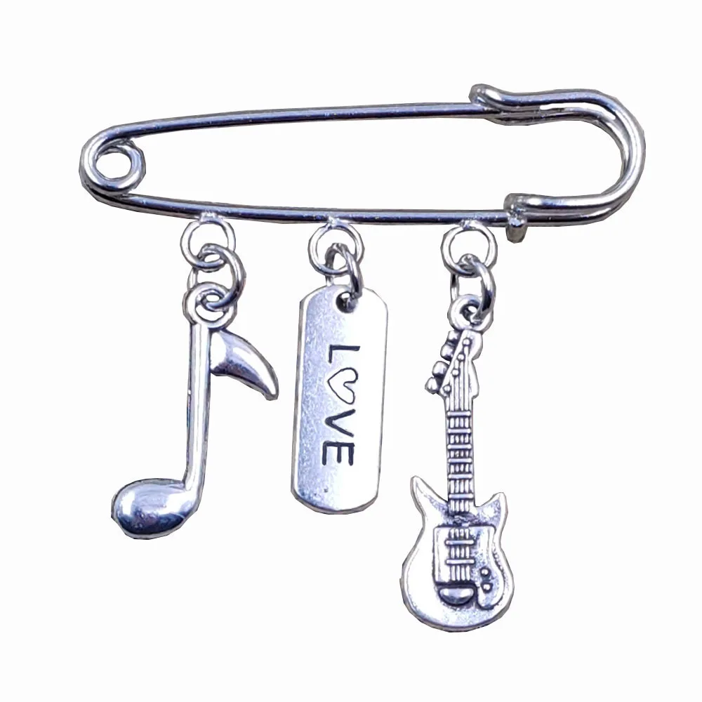 8 формы в стиле ретро с серебряным покрытием музыкальный символов серии гитары