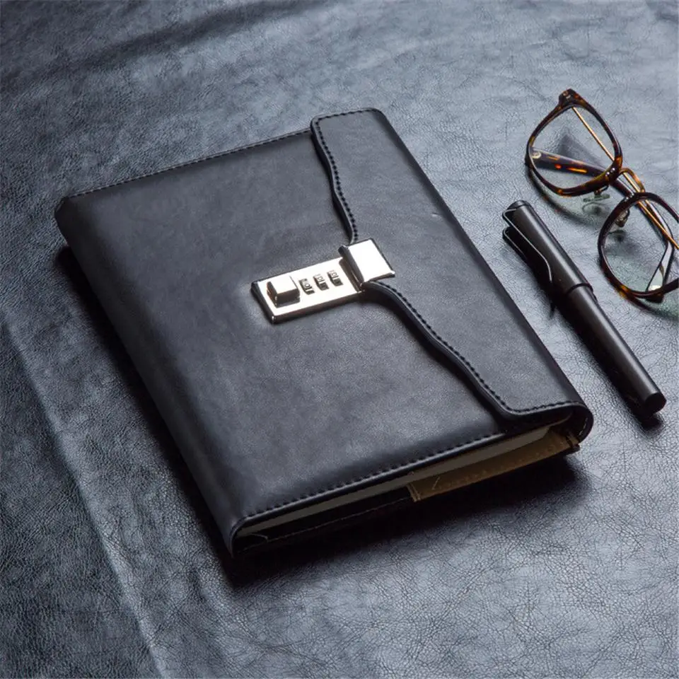 A5 замок для дневника простой Тетрадь Роскошные деловая кожаная записная книжка с