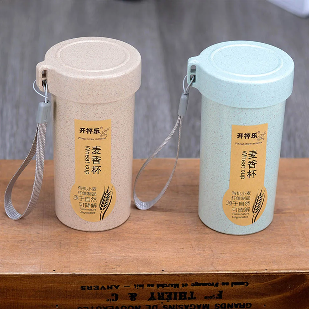 350 мл портативная бутылка для воды природа Пшеничная солома и напитков контейнер