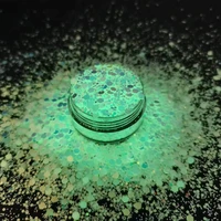 10gbag fluorescent nail art glitter sequins chunky luminous lovepentagramflowershexagon glow in the dark nail flakes tc015