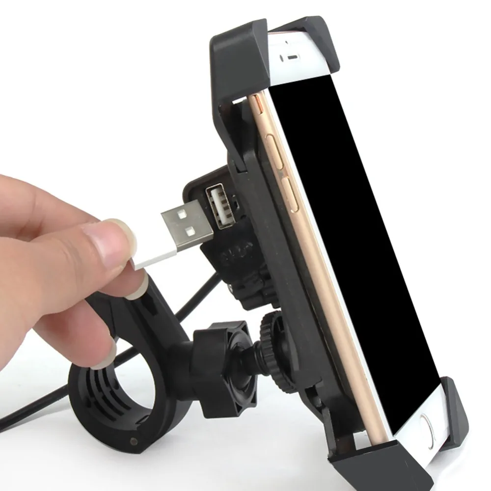 МОТОЦИКЛ ABS держатель Подставка для 4-6 дюймов смартфон gps+ USB зарядное устройство