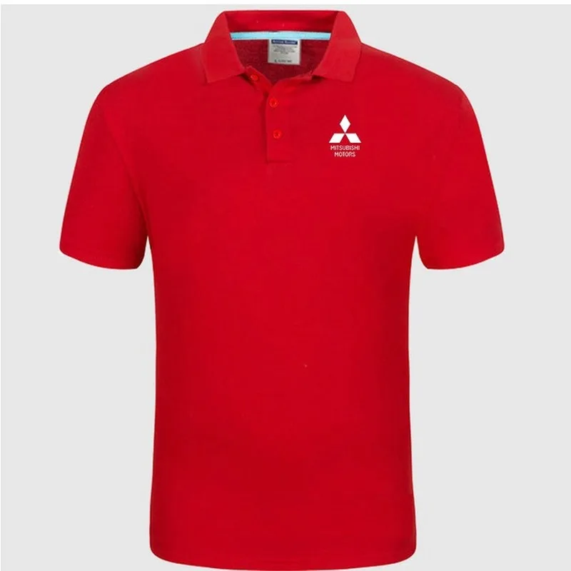 

Summer Polo Shirt for Mitsubishi logo Brand Men's Fashion Cotton Short Sleeve Polo Shirts Solid Jersey Tops Tees